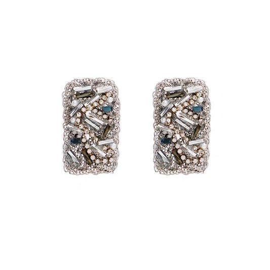 Versailles Opulence: Baroque-Inspired Silver Clip-On Earrings with Vintage Charm
