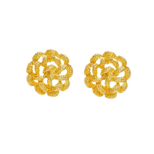 Versailles Gold: Vintage-Inspired Baroque Hollow Earrings