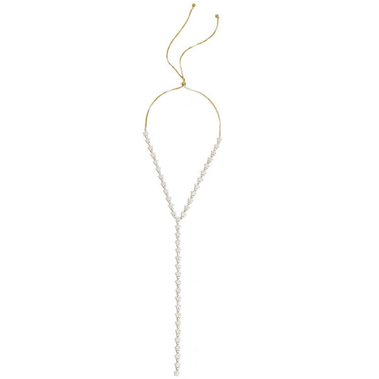 Stellar Elegance: Adjustable Zirconia Star Sweater Chain Necklace for Women