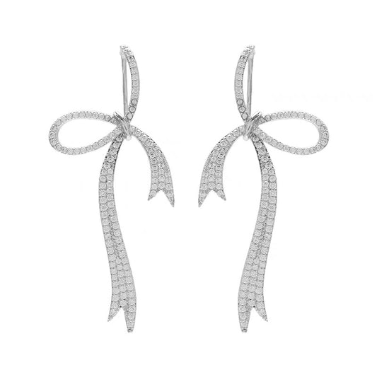 Diamond Ribbon Cascade Earrings